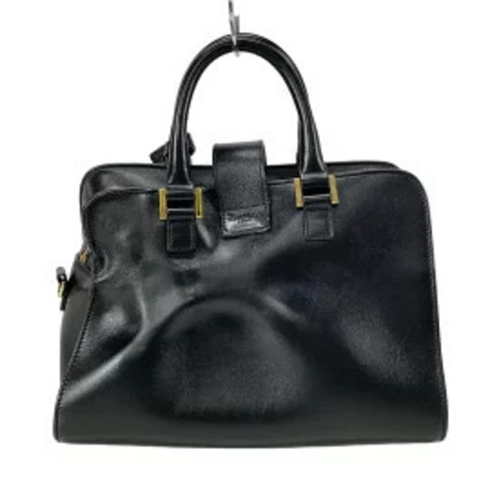 Saint Laurent PARIS Cabas Black Leather Baby Handbag Black
